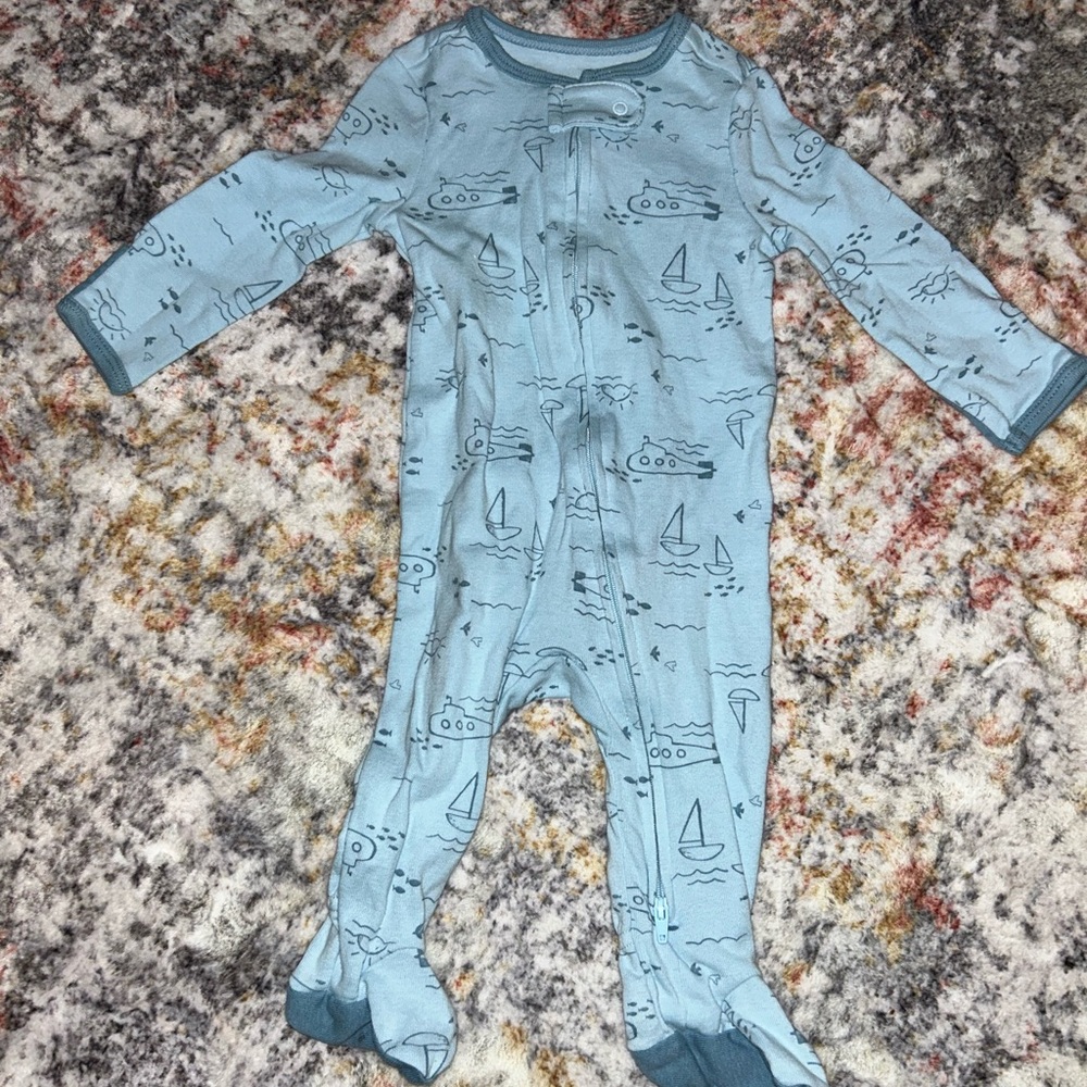 Blue Nautical Baby Onesie
